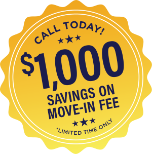 $1,000 savings on move-in fee - limited time only